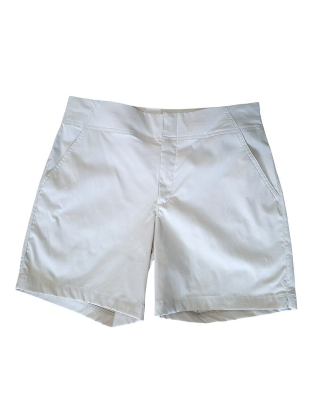 Columbia Women's Khaki/White Casual Shorts Size 10 Lightweight Flat Front Outdoo